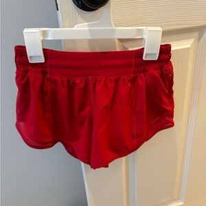 Red lululemon shorts
